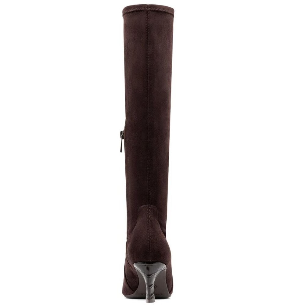 DONALD PLINER Beaufort Knee High Boots Size 8 Brown Stretch Faux Suede NEW $298 - Picture 4 of 12